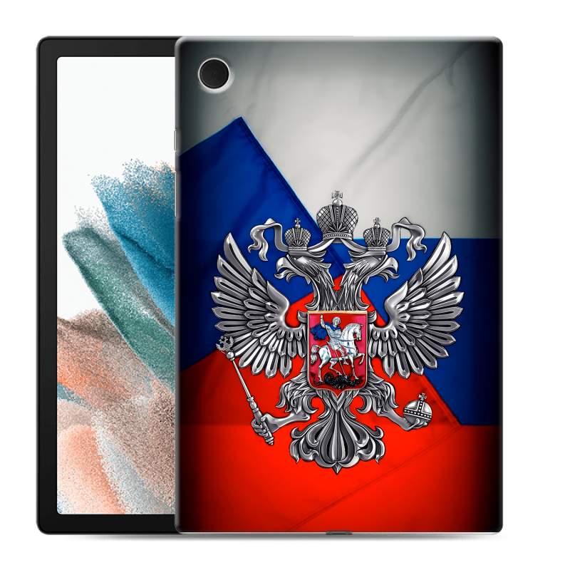 Силиконовый чехол на Samsung Galaxy Tab A8 10.5 (2021) с принтом Флаг России Силиконовый чехол на Samsung Galaxy Tab A8 10.5 (2021) с принтом Флаг России