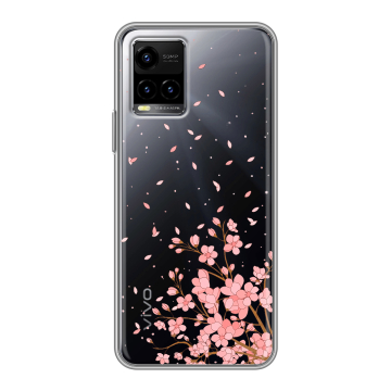 Силиконовый чехол на Vivo Y33s с принтом Ветка сакуры