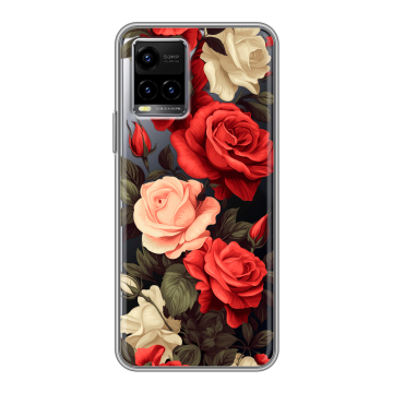 Силиконовый чехол на Vivo Y33s с принтом Розы