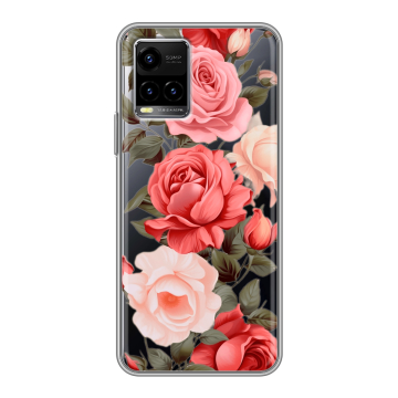 Силиконовый чехол на Vivo Y33s с принтом Розы