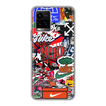 Силиконовый чехол на Vivo Y33s с принтом Найк Nike яркий