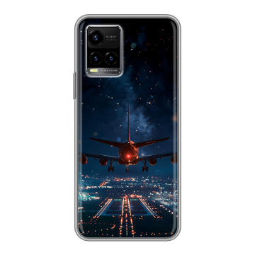 Силиконовый чехол на Vivo Y33s с принтом самолет