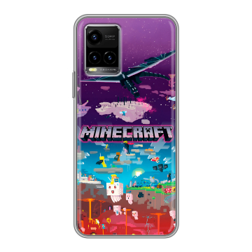 Силиконовый чехол на Vivo Y33s с принтом Майнкрафт Minecraft