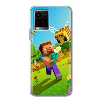 Силиконовый чехол на Vivo Y33s с принтом Майнкрафт Minecraft Силиконовый чехол на Vivo Y33s с принтом Майнкрафт Minecraft