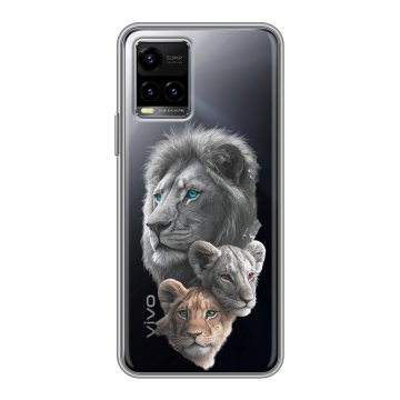 Силиконовый чехол на Vivo Y33s с принтом Львы Силиконовый чехол на Vivo Y33s с принтом Львы