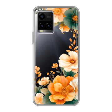 Силиконовый чехол на Vivo Y33s с принтом Цветы принт Силиконовый чехол на Vivo Y33s с принтом Цветы принт