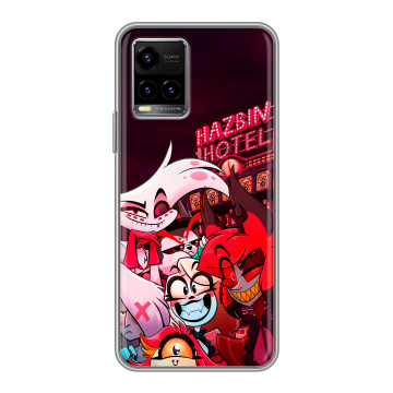 Силиконовый чехол на Vivo Y33s с принтом Hazbin Hotel Отель Хазбин