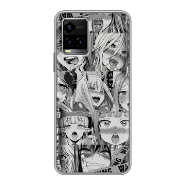 Силиконовый чехол на Vivo Y33s с принтом Ahegao Ахегао Аниме Силиконовый чехол на Vivo Y33s с принтом Ahegao Ахегао Аниме