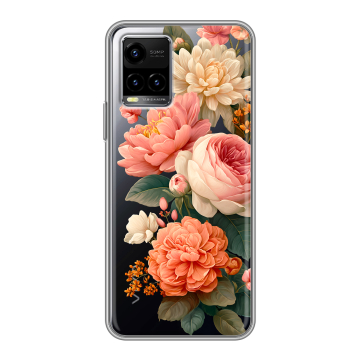 Силиконовый чехол на Vivo Y33s с принтом цветы Силиконовый чехол на Vivo Y33s с принтом цветы