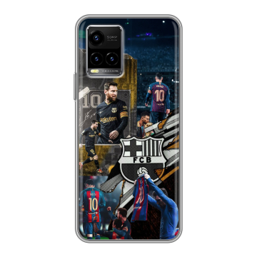 Силиконовый чехол на Vivo Y33s с принтом Messi Barcelona