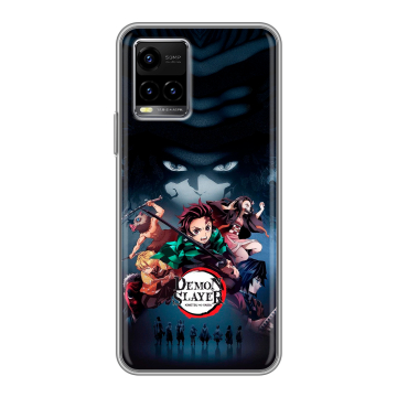 Силиконовый чехол на Vivo Y33s с принтом Demon Slayer Клинок рассекающий демонов