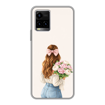 Силиконовый чехол на Vivo Y33s с принтом женский