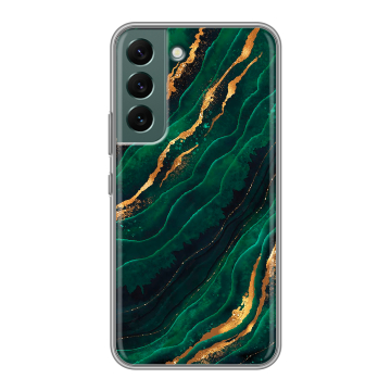 Силиконовый чехол на Samsung Galaxy S22 с принтом Мрамор зеленое золото Силиконовый чехол на Samsung Galaxy S22 с принтом Мрамор зеленое золото