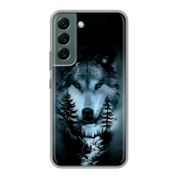 Силиконовый чехол на Samsung Galaxy S22 с принтом Лесной волк Силиконовый чехол на Samsung Galaxy S22 с принтом Лесной волк