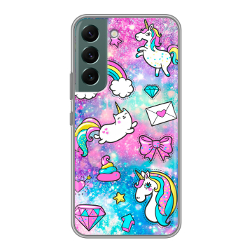Силиконовый чехол на Samsung Galaxy S22 с принтом Единороги
