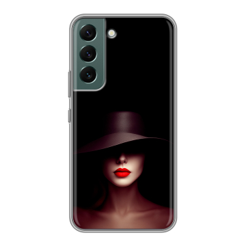 Силиконовый чехол на Samsung Galaxy S22 с принтом Девушка в шляпе Силиконовый чехол на Samsung Galaxy S22 с принтом Девушка в шляпе