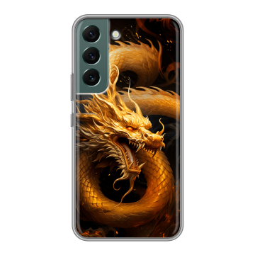 Силиконовый чехол на Samsung Galaxy S22 с принтом Золотой дракон Силиконовый чехол на Samsung Galaxy S22 с принтом Золотой дракон