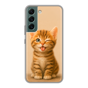 Силиконовый чехол на Samsung Galaxy S22 с принтом котенок Силиконовый чехол на Samsung Galaxy S22 с принтом котенок