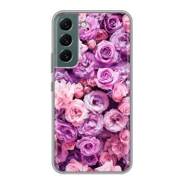 Силиконовый чехол на Samsung Galaxy S22 с принтом лавандовые розы Силиконовый чехол на Samsung Galaxy S22 с принтом лавандовые розы