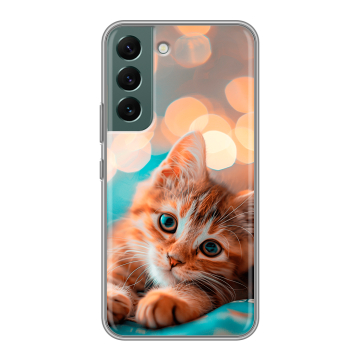 Силиконовый чехол на Samsung Galaxy S22 с принтом котик Силиконовый чехол на Samsung Galaxy S22 с принтом котик