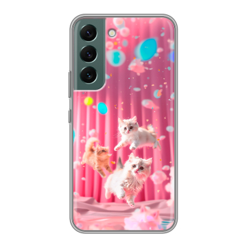 Силиконовый чехол на Samsung Galaxy S22 с принтом милые котики Силиконовый чехол на Samsung Galaxy S22 с принтом милые котики