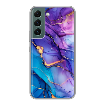 Силиконовый чехол на Samsung Galaxy S22 с принтом синий мрамор Силиконовый чехол на Samsung Galaxy S22 с принтом синий мрамор