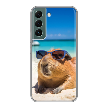 Силиконовый чехол на Samsung Galaxy S22 с принтом Капибара Силиконовый чехол на Samsung Galaxy S22 с принтом Капибара