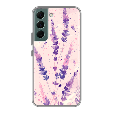 Силиконовый чехол на Samsung Galaxy S22 с принтом цветы лаванда Силиконовый чехол на Samsung Galaxy S22 с принтом цветы лаванда