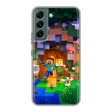 Силиконовый чехол на Samsung Galaxy S22 с принтом Майнкрафт Minecraft Силиконовый чехол на Samsung Galaxy S22 с принтом Майнкрафт Minecraft