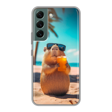 Силиконовый чехол на Samsung Galaxy S22 с принтом Капибара