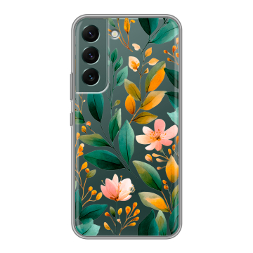 Силиконовый чехол на Samsung Galaxy S22 с принтом Цветы паттерн Силиконовый чехол на Samsung Galaxy S22 с принтом Цветы паттерн