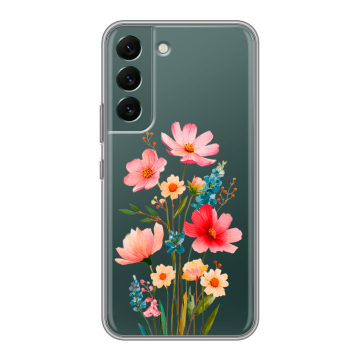 Силиконовый чехол на Samsung Galaxy S22 с принтом Цветы Силиконовый чехол на Samsung Galaxy S22 с принтом Цветы