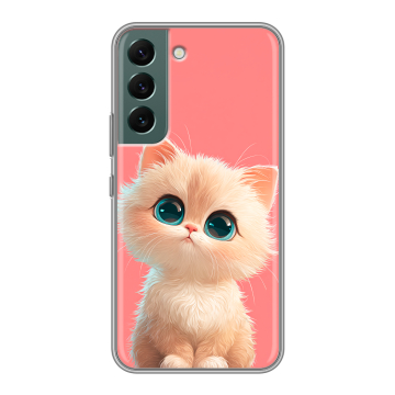 Силиконовый чехол на Samsung Galaxy S22 с принтом Розовый котенок Силиконовый чехол на Samsung Galaxy S22 с принтом Розовый котенок