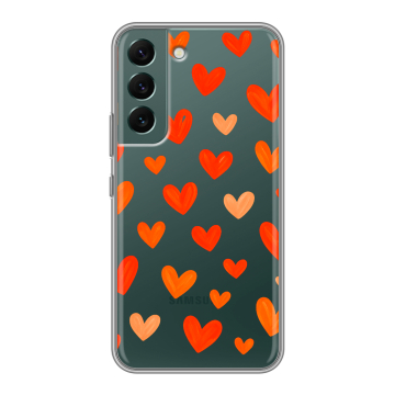 Силиконовый чехол на Samsung Galaxy S22 с принтом Сердечки Силиконовый чехол на Samsung Galaxy S22 с принтом Сердечки
