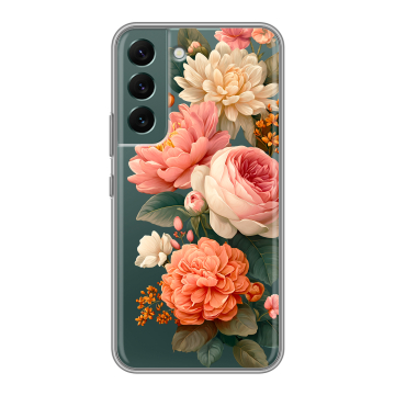 Силиконовый чехол на Samsung Galaxy S22 с принтом цветы Силиконовый чехол на Samsung Galaxy S22 с принтом цветы