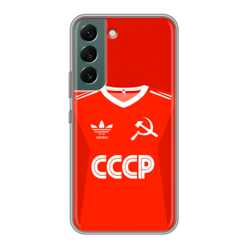 Силиконовый чехол на Samsung Galaxy S22 с принтом Флаг Герб СССР Силиконовый чехол на Samsung Galaxy S22 с принтом Флаг Герб СССР