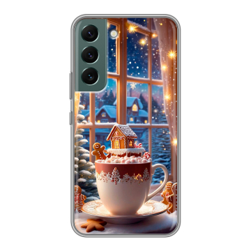 Силиконовый чехол на Samsung Galaxy S22 с принтом Новый год Силиконовый чехол на Samsung Galaxy S22 с принтом Новый год