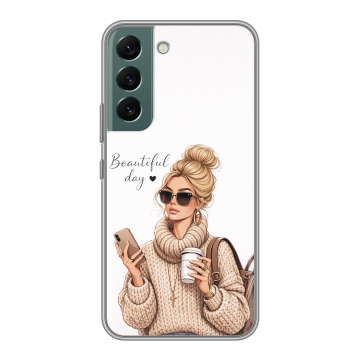 Силиконовый чехол на Samsung Galaxy S22 с принтом женский Силиконовый чехол на Samsung Galaxy S22 с принтом женский