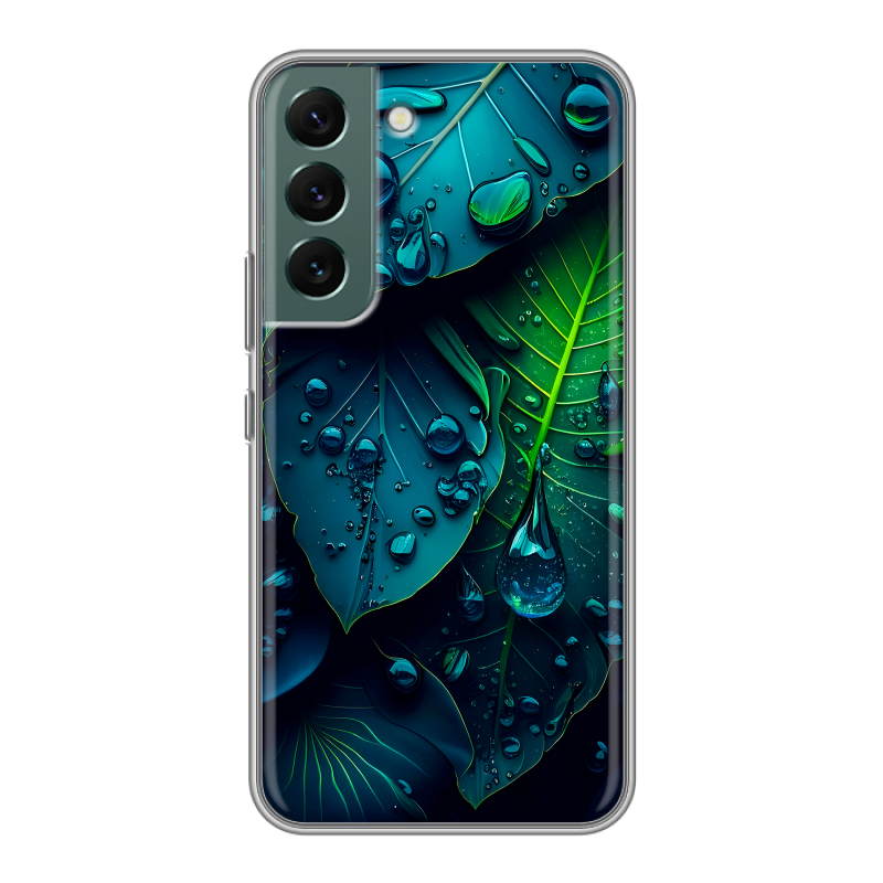 Силиконовый противоударный чехол на Samsung Galaxy S22 с принтом Листья Силиконовый противоударный чехол на Samsung Galaxy S22 с принтом Листья