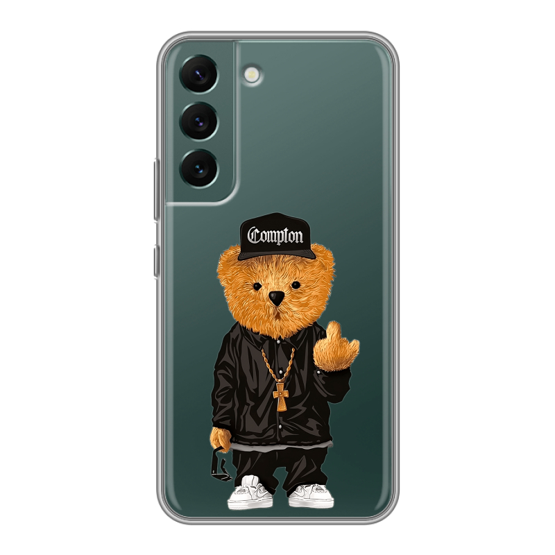 Силиконовый противоударный чехол на Samsung Galaxy S22 с принтом Мишка Силиконовый противоударный чехол на Samsung Galaxy S22 с принтом Мишка