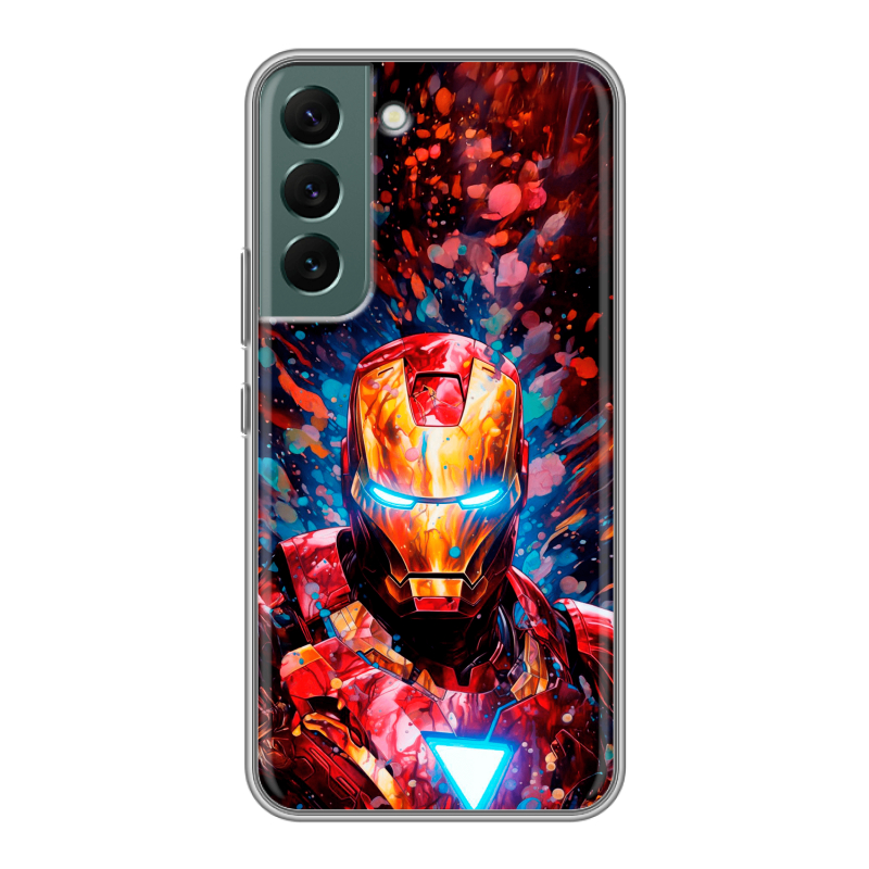 Силиконовый противоударный чехол на Samsung Galaxy S22 с принтом Железный человек Ironman Силиконовый противоударный чехол на Samsung Galaxy S22 с принтом Железный человек Ironman