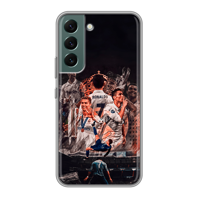 Силиконовый противоударный чехол на Samsung Galaxy S22 с принтом Реал Роналдо Real Ronaldo Силиконовый противоударный чехол на Samsung Galaxy S22 с принтом Реал Роналдо Real Ronaldo