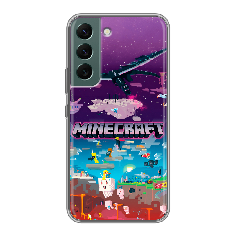 Силиконовый чехол на Samsung Galaxy S22 с принтом Майнкрафт Minecraft Силиконовый чехол на Samsung Galaxy S22 с принтом Майнкрафт Minecraft
