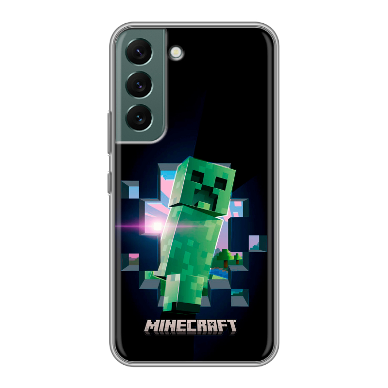 Силиконовый чехол на Samsung Galaxy S22 с принтом Майнкрафт Minecraft Силиконовый чехол на Samsung Galaxy S22 с принтом Майнкрафт Minecraft