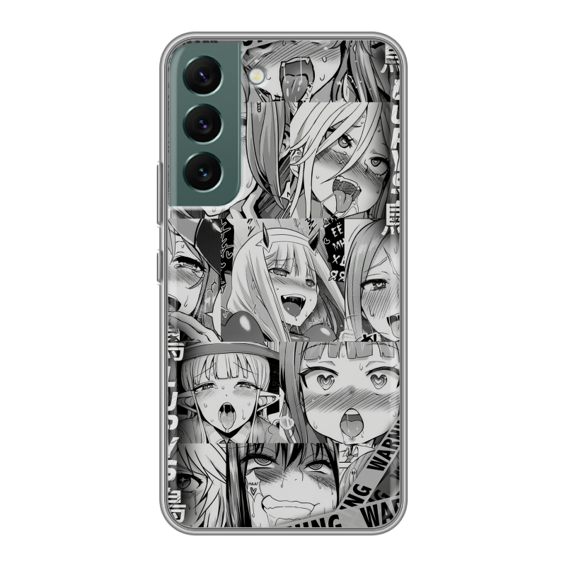 Силиконовый противоударный чехол на Samsung Galaxy S22 с принтом Ahegao Ахегао Аниме Силиконовый противоударный чехол на Samsung Galaxy S22 с принтом Ahegao Ахегао Аниме