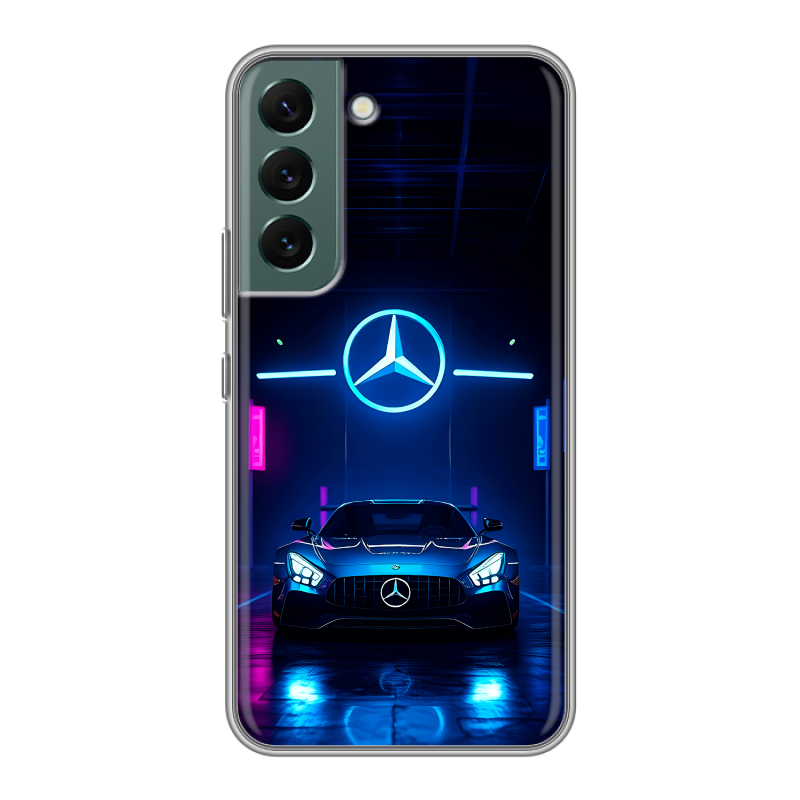 Силиконовый противоударный чехол на Samsung Galaxy S22 с принтом Mercedes Мерседес Силиконовый противоударный чехол на Samsung Galaxy S22 с принтом Mercedes Мерседес