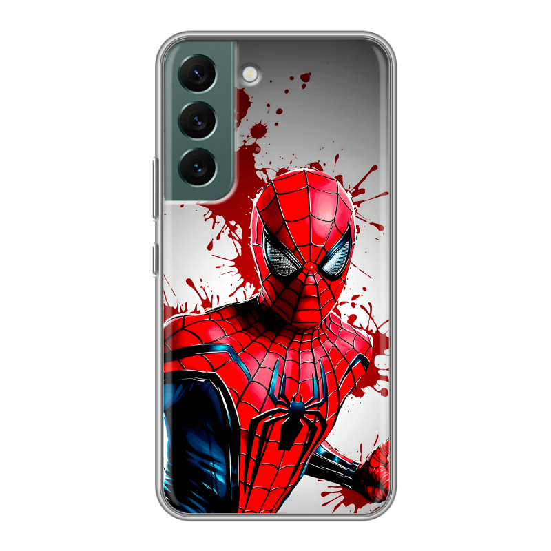 Силиконовый противоударный чехол на Samsung Galaxy S22 с принтом Spiderman Человек паук Силиконовый противоударный чехол на Samsung Galaxy S22 с принтом Spiderman Человек паук
