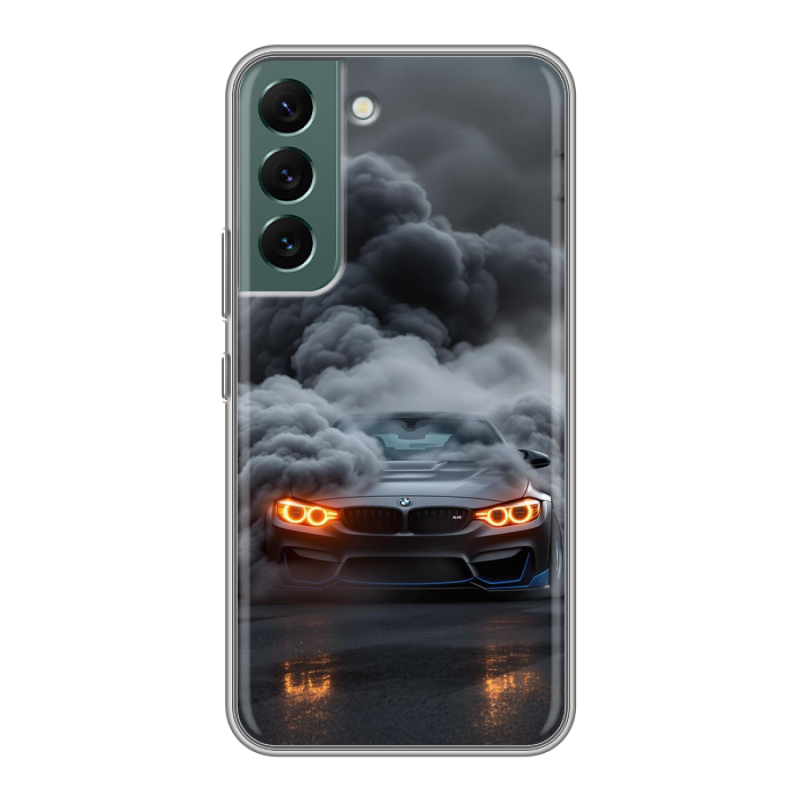 Силиконовый противоударный чехол на Samsung Galaxy S22 с принтом BMW БМВ Силиконовый противоударный чехол на Samsung Galaxy S22 с принтом BMW БМВ