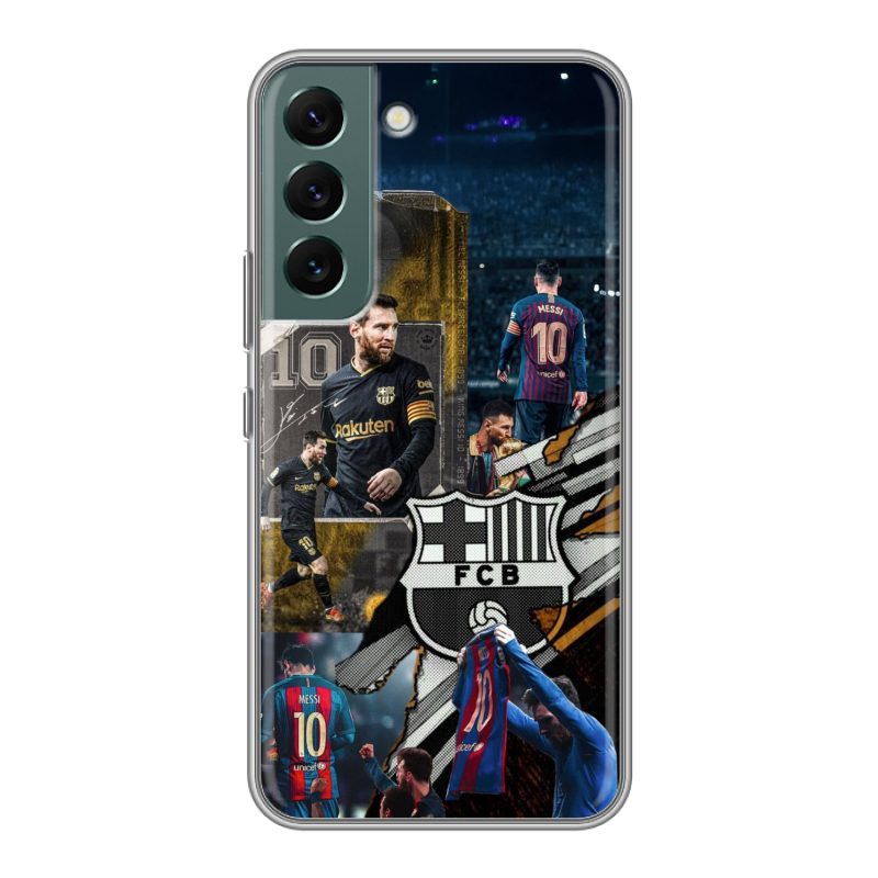 Силиконовый чехол на Samsung Galaxy S22 с принтом Messi Barcelona Силиконовый чехол на Samsung Galaxy S22 с принтом Messi Barcelona
