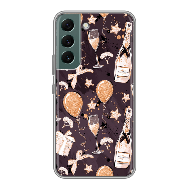 Силиконовый чехол на Samsung Galaxy S22 с принтом Новый год Силиконовый чехол на Samsung Galaxy S22 с принтом Новый год